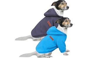 HuaLiSiJi Felpe con Cappuccio per Cani Felpa Cane Piccola Taglia Maglione Cane Taglia Piccola Bellissimi, Tessuto Morbido, Molto Caldo (XXXL, Blu+Grigio)