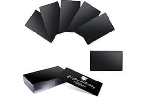 NUWIQ 100 Stück Visitenkarten Blanko, Rohlinge Metall Visitenkarten, Aluminium, für geschäftliche Anlässe, Geburtstage und Feiertage, 8,6x5,4cm, Schwarz