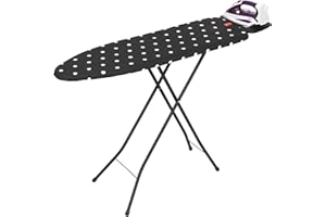 Jata HPLA8100 - Tabla de Planchar Plegable, Medida 110 x 32 cm, Funda 100% Algodón, Reposa Planchas, Fabricación europea, Negro y Blanco