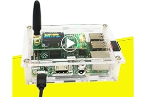 DIKKOD All-New DMR Hotspot Ethernet Port Assembled Radio Station WiFi Voice Modem Support DMR Dstar YSF P25 Fusion Antenna Raspbery Pi Model 2B Two Colors OLED Acrylic Shell