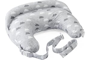 CHICCO Boppy Cuscino Allattamento Deluxe, Supporto per Allattamento al Seno e con Biberon, Forma Ergonomica con Supporto per Mamma e Bambino, Imbottitura Piena, Sfoderabile e Lavabile in Lavatrice, 0M+