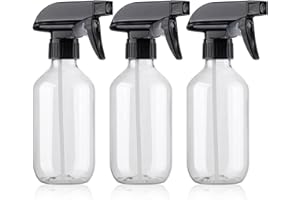 Teyssor Spray Bottle, 3 Pieces 300 ml Plastic Plant Water Pump Spray Bottle with Adjustable Spray Head, for Plants, Cleaning Solution, Gardening, Home
