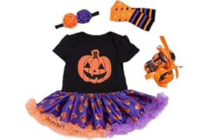 BabyPreg Meine erstes Halloween-Kostüm für Kleinkind Mädchen Thanksgiving Kostüm Kürbis Anziehen Baby Kleid Set