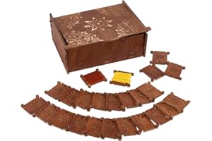 BENECREAT Boîte de Rangement de Fil de Broderie en Bois avec Bobines Outil de Rangement pour Cordon, Fil de Broderie et Artisanat de Couture, 39.5x39.5x4mm
