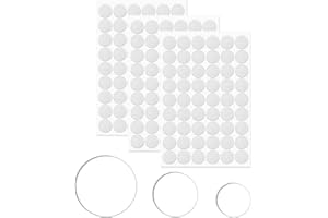 TONAUP Autocollants Cache Vis 9 Feuilles 870 Pièces Autocollants Couvre Vis Décoratifs Plastique Cache Couvre Vis Adhésif Blanc 12mm 15mm 21mm de Diamètre Vis Trou Autocollants pour Meubles Armoire