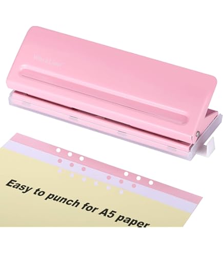 A5 Refill Paper & 6-Hole Loose Leaves For 8.5 Inch Round Ring Binder - White Cover Set