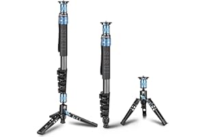 ‎SIRUI SIRUI P-325FL Monopod z włókna węglowego z nóżkami, profesjonalny monopod 170 cm, przenośny, lekki monopod podróżny do aparatu DSLR, maksymalne obciążenie 10 kg, kompatybilny z aparatem Sony Canon