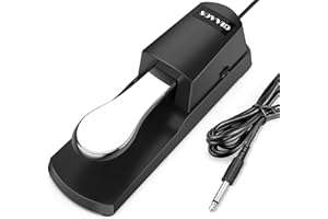 Sovvid Sustain Pedal for Keyboard, Universal Sustain Pedal with Classic Straight Plug, Piano Foot Pedal for All Brands Electronic Keyboards, MIDI Keyboards, Digital Pianos, Yamaha (Black)