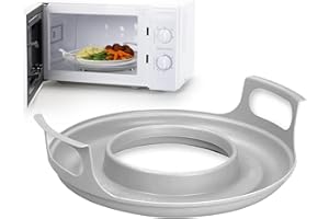 Fellflying Plateau pour Assiettes À Micro-Ondes, Support pour Bol À -Ondes, Supports De Plaques pour Plateaux À -Ondes - Bol À -Ondes Résistant À La Chaleur