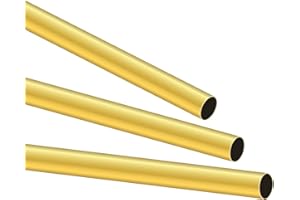 LAVMHAB Brass Tube 9mm OD X 0.2mm Wall Thickness 300mm Length, Seamless Round Brass Pipes Tubing for DIY Craft (3pcs)