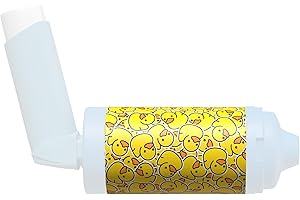 The Inhaler Tailor Spacer Cover in Over 30 Designs – Vegan Leather Spacer Case for Kids and Adults – Handmade in England (Rubber Ducks, AeroChamber Plus Flow-Vu)