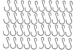 VNDKGN 40 Pcs S Hooks,Metal Black S Hooks for Hanging,Mini Stainless Steel S-Shaped Hook Small Portable Heavy Duty Tool for Hanging Outdoors,Kitchen,Utensil,Butchers,Camp,Office,Bathroom,Garden,Curtain,Fence