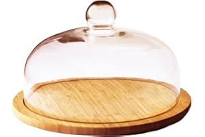 Point-Virgule Quesera Cristal, queseras con Tapa de Cristal para Tabla de quesos, Redonda, 30cm