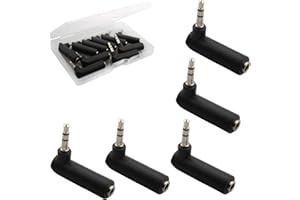 RUNCCI-YUN 10 sztuk adapter kątowy jack 3 5 mm, adapter audio, 3,5 mm wygięty, wtyczka do gniazda, kąt 90 stopni, TRS 3-biegunowy wtyk stereo jack