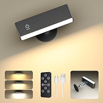 Applique Murale Sans Fil Rechargeable 2 Pièces - 4000mAh, Télécommande, 3 Températures De Couleur, Rotative 360°