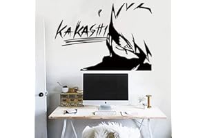 BNKRTOPSU Sticker mural PVC autocollant mural amovible de Kakashi Naruto Anime personnage 58x45cm