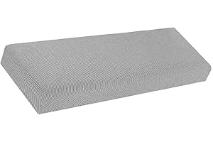 ZZDZW Bezug für Esszimmerbank, Stretch Holzbank Schonbezug für Fußhocker, Sitzbank, Hocker, Husse Flurbank, Stuhlhusse, Sofabank (Farbe: Hellgrau, Größe: 130-150cm)