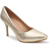 Carlton London Women Stylish Slipon Pump Shoes with Stiletto Heels, Pointed Toe