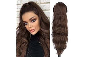 ‎AIKAA aikaa Locken Kordelzug Pferdeschwanz Haarteil Haarverlängerung, Wellige Lockige Pferdeschwanz Verlängerung Synthetisches Haarteil Ponytail Extension für Frauen (60cm, 8#)