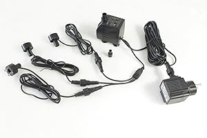 Arnusa Bomba de Agua de Fuente con 3 Luces LED, Sumergible, para Estanque, Fuente (800 L/H, Blanco Cálido)