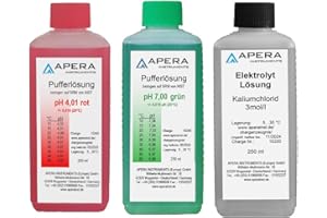 Apera Instruments Ph Calibration Solution pH 4.01/7.00 and 3M KCl each 250 ml, AI1108
