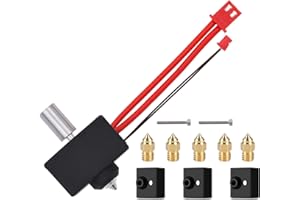 LANKEGU Kit de bloque de calor de alta temperatura de 300 ℃ para Ender-3S1, bloque de calefacción de impresora 3D, tubo de garganta de aleación de titanio, 3 calcetines de silicona y 5 boquillas para Ender 3