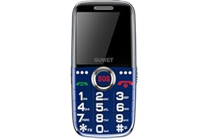 Guwet Senioren Handy ohne Vertrag |Dual SIM Handy für Senioren |SOS-Notruftaste |1800mAh Akku Lange Standby Zeit |USB-C |Blau