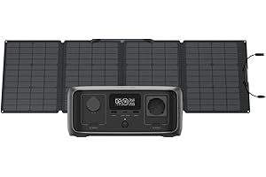 Générateur solaire portable EF EcoFlow RIVER 3 avec panneau solaire 110 W, 245 Wh de capacité, 600 W puissance de sortie, technologie GaN, temps de transfert de < 10ms, station électrique pour camping