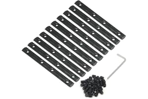 Zeberoxyz 10piezas de conector de línea recta negra de longitud de 3.9pulgadas con tornillos M5 para ranura en T de la serie 2020,perfil de extrusión de aluminio de 6mm