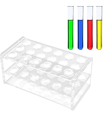 Rack Portaprovette Inclinato In Acrilico Trasparente Da 6 Posti Per Tubi Centrifuga 50 Ml - Uxcell