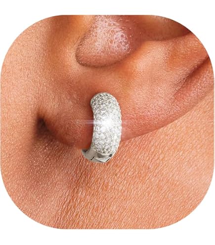 Orecchini A Lobo In Argento 925 Con Cristalli Boreali - Ipoallergenici, Brillanti, Eleganti, Regalo Per Donna