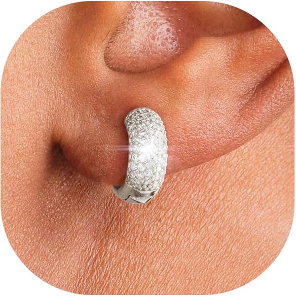 Dochais 8 paia orecchini a perno in acciaio chirurgico 316L, placcati in oro 14K con zirconia cubica, ipoallergenici, gioielli per piercing cartilagine