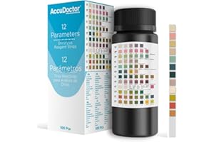 ACCUDOCTOR CHECK TEST Accudoctor 100 Test de Orina 12 parámetros Tiras de orina PH Cetonas Proteinas Glucosa Análisis de Orina Tiras Reactivas Cetosis Analizador orina Prueba de orina 100 Pruebas Tiras Reactivas de orina