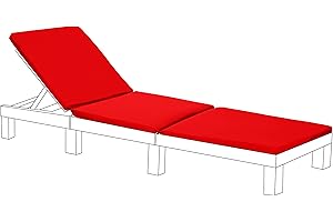 Gardenista Garden Sun Lounger Replacement Pad | Allibert Keter Daytona Lounger Cushion | Outdoor Water Resistant Sunlounger Recliner Chair Cushion | Patio Furniture Sunbed Cushion (Red)