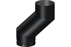 STOVEMAESTRO 6 inch Double Bend Flue Pipe, 150mm, Short Offset, Single Wall, Black