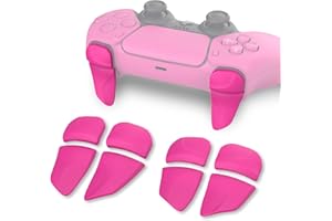 PlayVital Trigger Estensione per ps5 Controller,BLADE Pulsante Bumper Extension per ps5 Edge Joystick,Tasti L1 L2 R1 R2 Grilletto Lungo per PS Portal Remote Player(2 Paia)-Nova Pink
