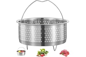HUAMIRRA Piroscafo in Acciaio Inox, Cestello per Cottura a Vapore, Cesto a Vapore da Cucina Multifunzione, Inserto per Pentole con Manico, Diametro Interno 16 cm