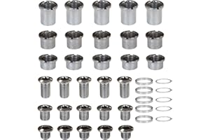 Albedel 5 pcs for each Single/Double/Triple Chainring Bolts Screws Disc Crankset Nuts Chainwheel + 10 pcs Washers Fit for Road Bike Mountain Bike MTB (25 pcs)