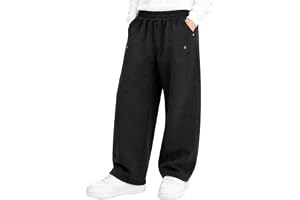 FILOWA Joggingbyxor för pojkar i bomull för sport, 7–14 år | Skolbyxor med elastisk midja, breda ben träningsbyxor, casual mode vår joggare, hiphop dans streetwear