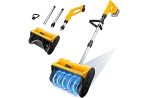 RexLeLXB Cordless Snow Blower Compatible with Dewalt 20V Max Battery, 500W Electric Snow Shovel with Brushless Motor, 20ft Throwing Distance, Adjustable Front Handle, 12.8"wide, 9.66″depth, 300lbs/min