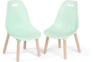 B. TOYS spaces by Battat - Kid Century Modern: Juego moderno de dos sillas infantiles - Muebles infantiles para niños y jóvenes - Menta y madera natural - fácil de armar - 3 años y más