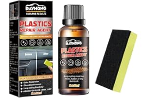 WSRRDRECVHi Restaurador de plástico para coches, piezas de plástico, restaurador de salpicadero interior de coche con esponja, restaurador que evita el secado del envejecimiento para coches, camiones,