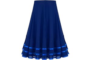 CHICTRY Girls Ballroom Latin Dance Skirt Rumba Samba Cha Cha Tango Party Swing Skirt Training Skirt Competition Dancewear