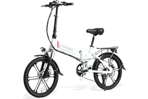 SAMEBIKE Folding 20" Electric Bike with Removable 48V 10.4AH Lithium Battery for Adults, Folding Electric Bicycle Commuter Ebike with 7 Speed Shifter Electric Bicycle Quick Delivery