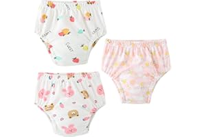 Yealoo Lot de 3 Culotte d'apprentissage en Coton pour Garçon, Lavable et Réutilisable, pour l'Entraînement à la Propreté, pour Les Enfants de 1 à 3 Ans