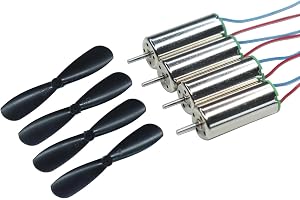 SP ELECTRON Metal DC 3.7V 716 7x16mm Micro Coreless Motor with Propeller High-Speed Mini Drones (4 Motors + 4 Propellers)
