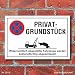 Produktbild (2211) Schild Parkverbot, Halteverbot, Privatgrundstück quer 3 mm Alu-Verbund (600 x 400 mm)