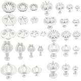 Jinlaili Kit Pasta di Zucchero, 33PCS Stampi Biscotti, Utensili per Decorazione di Torta, Attrezzi per Decorazioni Torte Past
