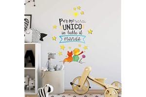 kina - UVB00522 Adesivo Muro Cameretta Aforismi Bambini - Decorazione Parete in PVC Trasparente - Misura 2 Fogli 40x30 cm