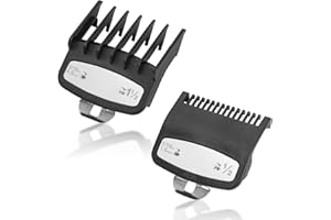 GMENTS 2Pcs Clipper Guards for Wahl 0.5 1.5 Cordless Clipper Cutting Guards with Metal Clip 1/16" 3/16" 1.5mm 4.5mm Professional Hair Clipper Combs Replacement Guards Attachment for Wahl Clippers, Black